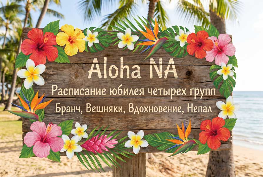 Расписание юбилея четырёх групп Анонимных Наркоманов